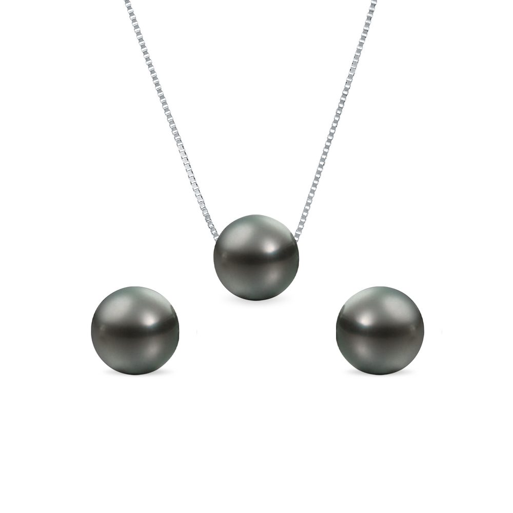 E-shop Set šperků s tahitskými perlami v bílém zlatě