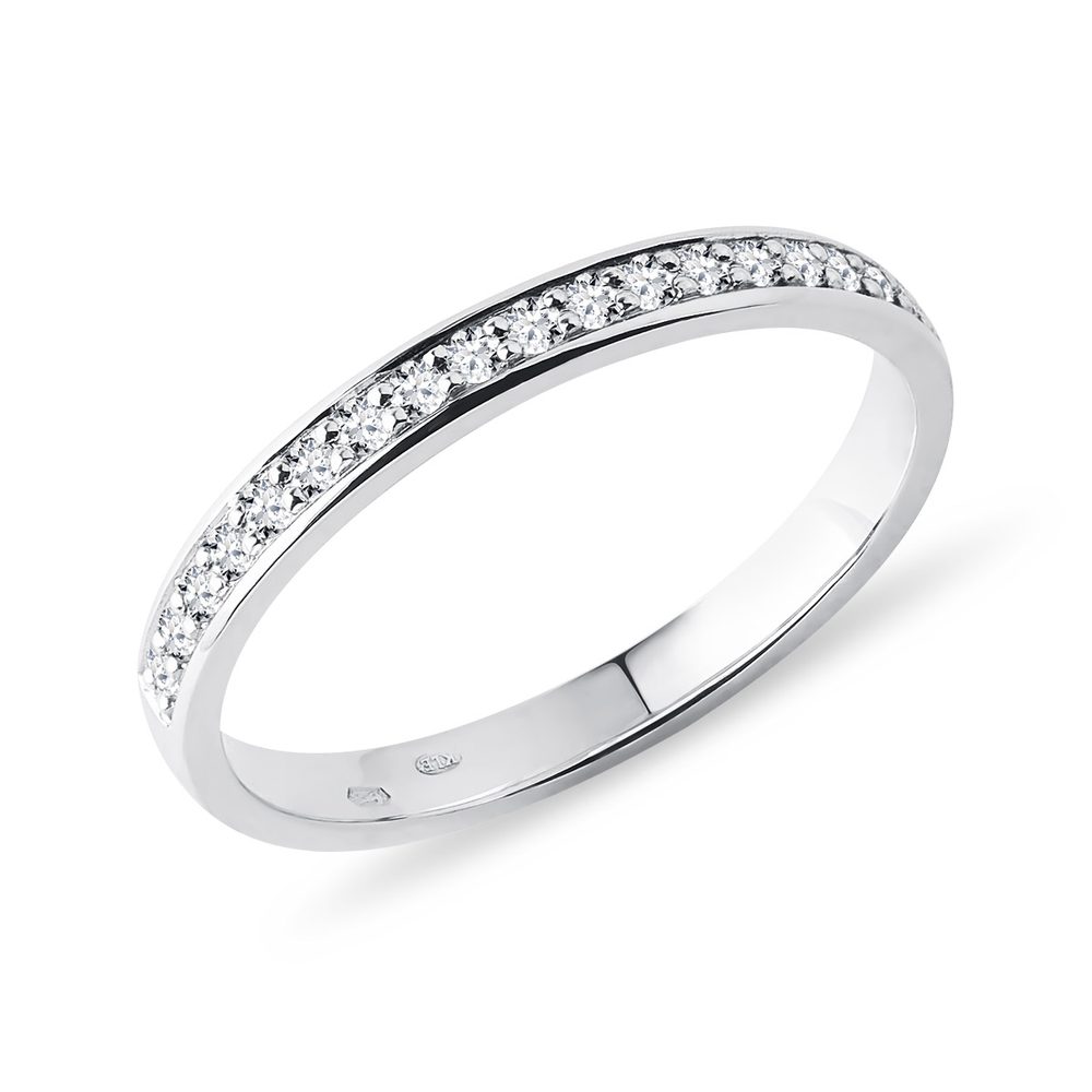 Briliantový snubní prsten z bílého zlata KLENOTA