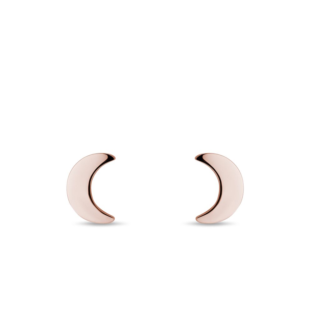 Pecky z růžového zlata ve tvaru měsíce KLENOTA