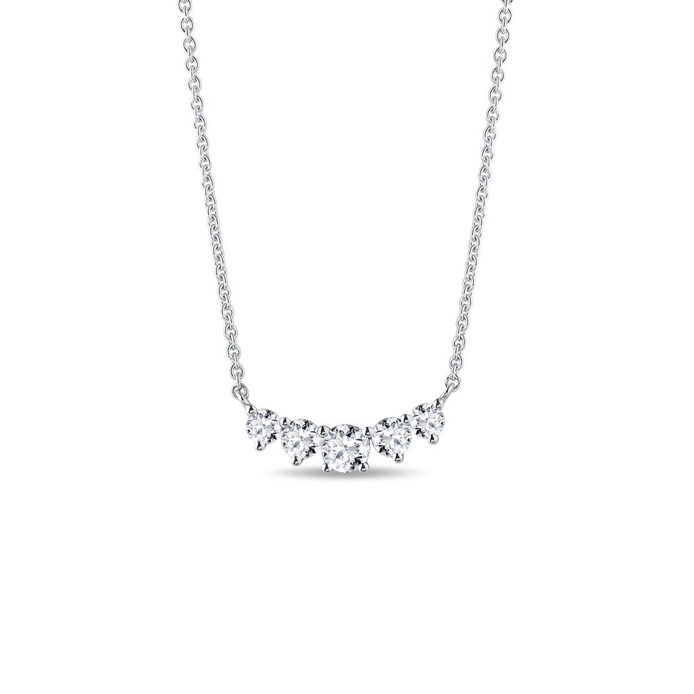E-shop Luxusní náhrdelník s diamanty v bílém zlatě