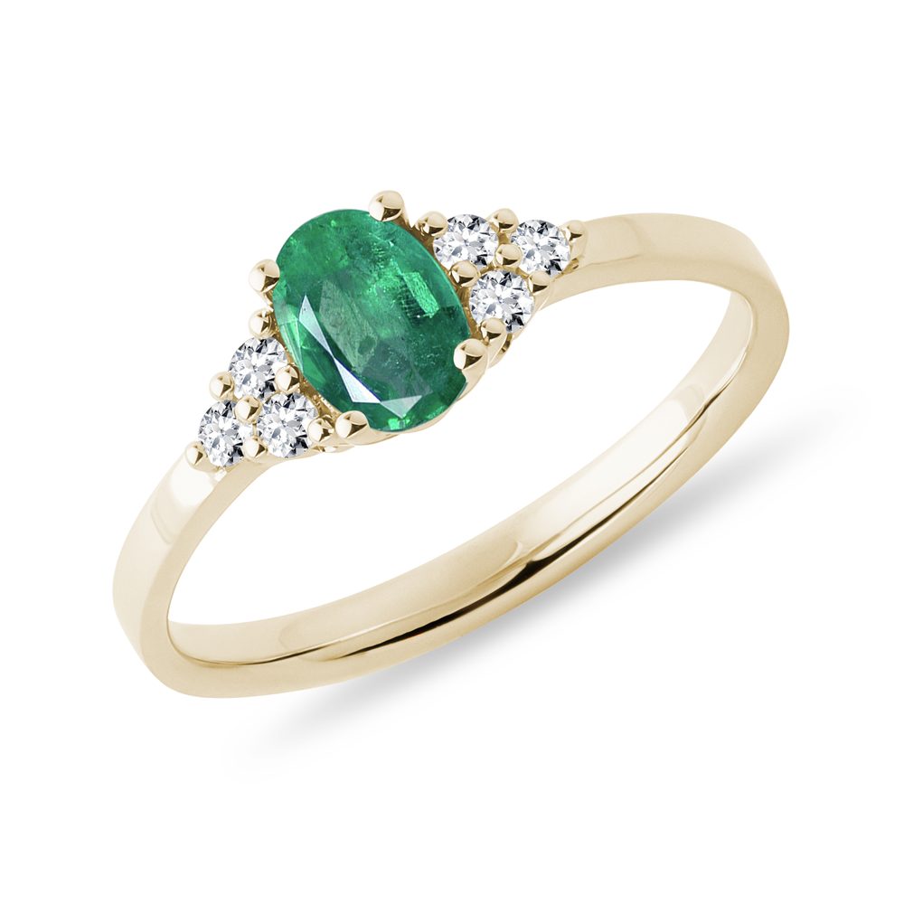 Zlatý prsten se smaragdem KLENOTA