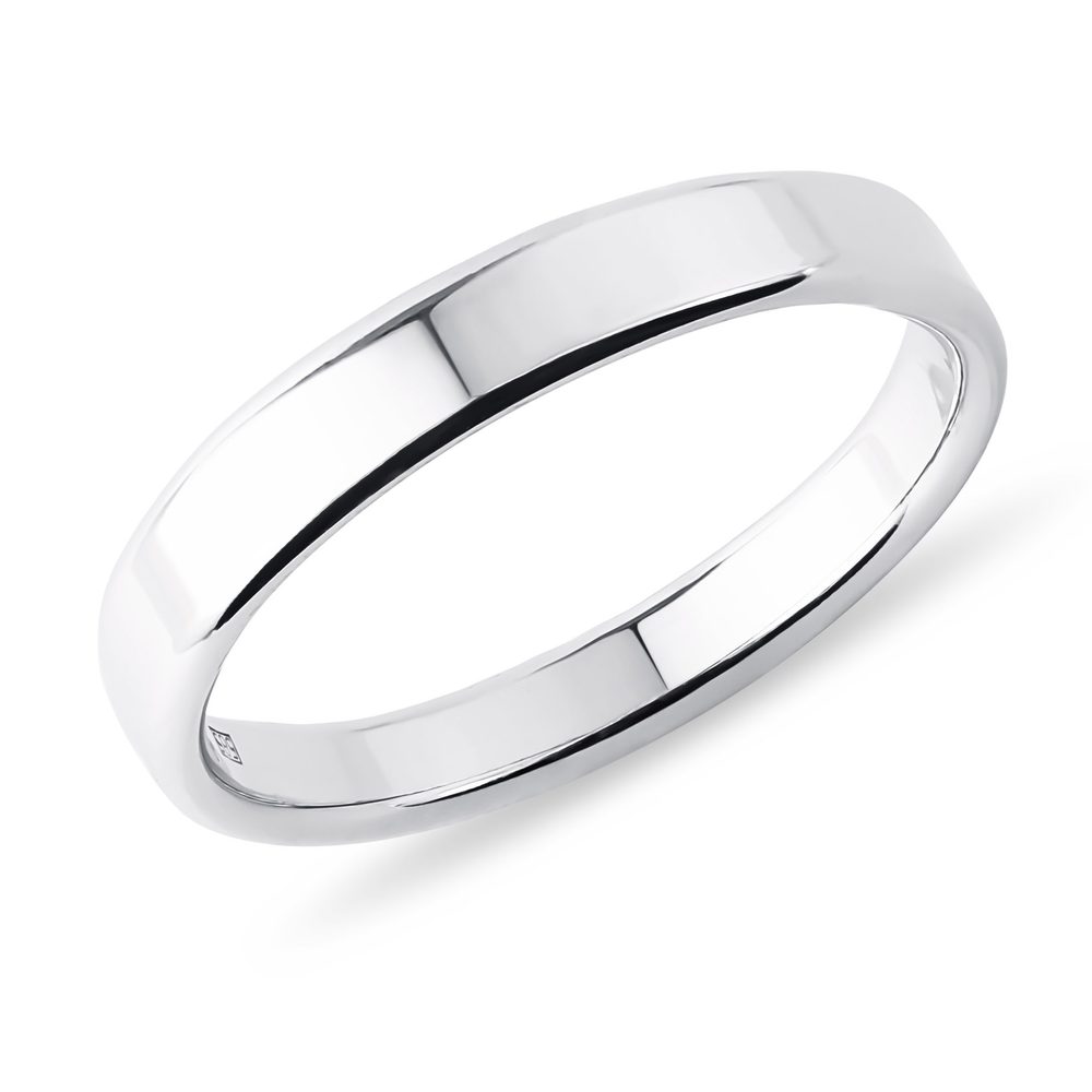E-shop Pánský snubní prsten z bílého 14k zlata