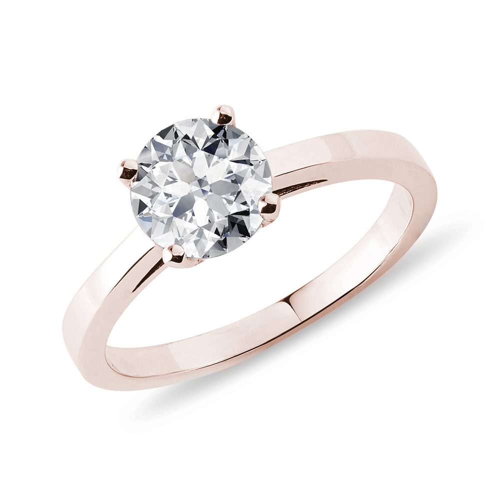 E-shop Zásnubní prstýnek s 1ct diamantem v růžovém zlatě