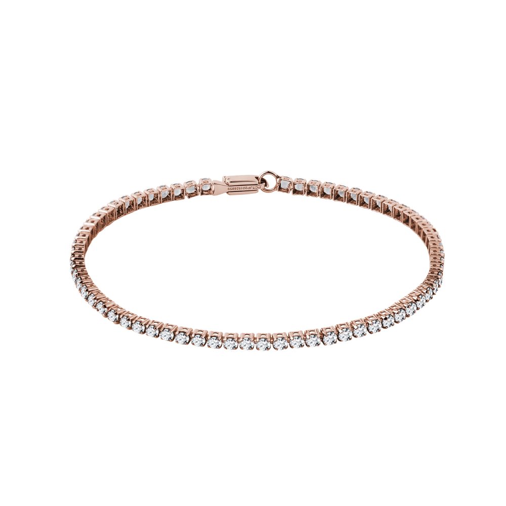 Náramek s lab grown diamanty v růžovém zlatě KLENOTA