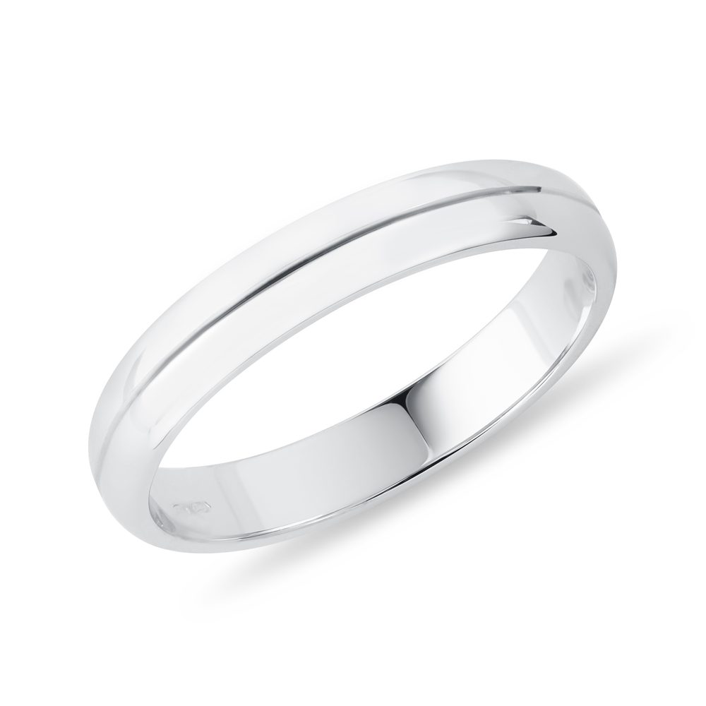 E-shop Elegantní snubní prsten z bílého zlata pro pány