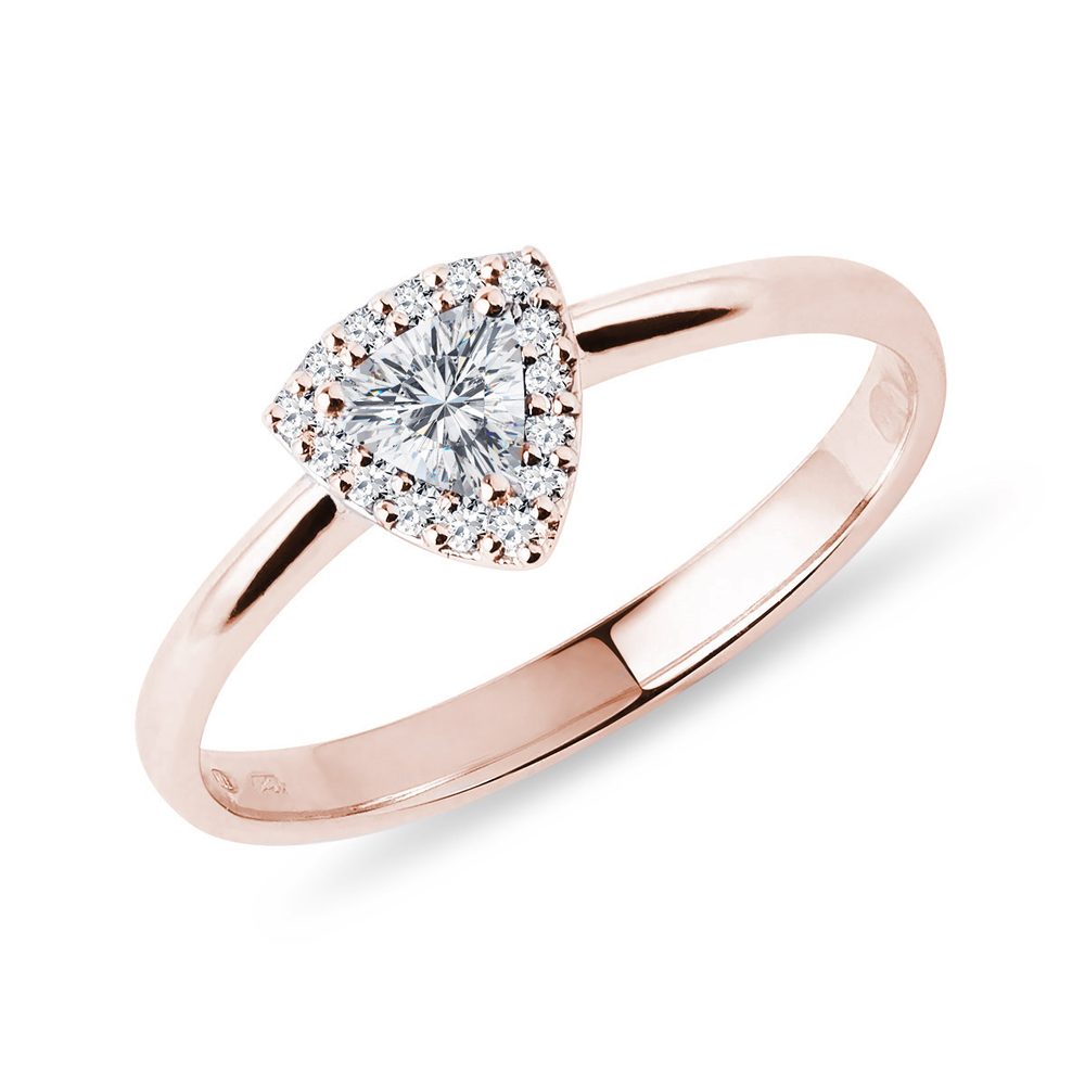 E-shop Prsten s diamantem v brusu trilion v růžovém zlatě