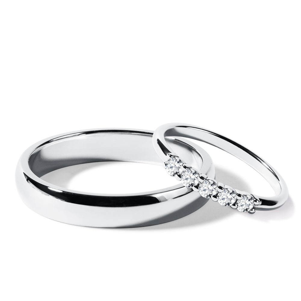 E-shop Sada snubních prstenů s diamanty v bílém zlatě