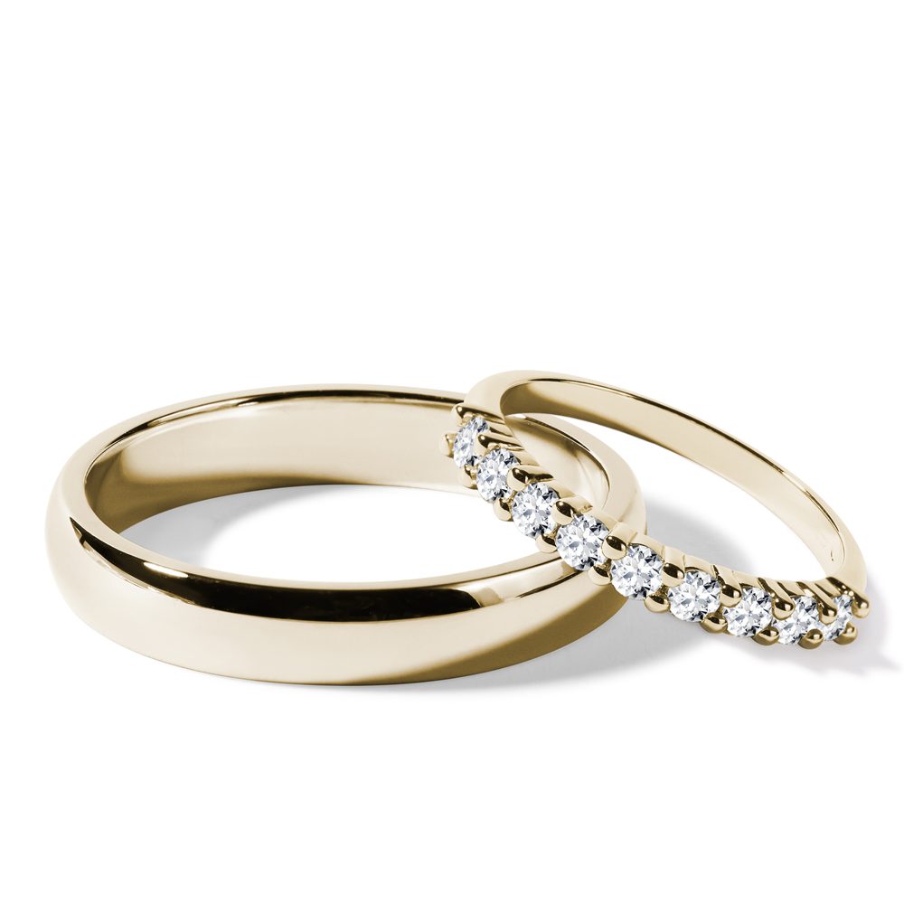 E-shop Souprava snubních prstenů s diamanty ve zlatě
