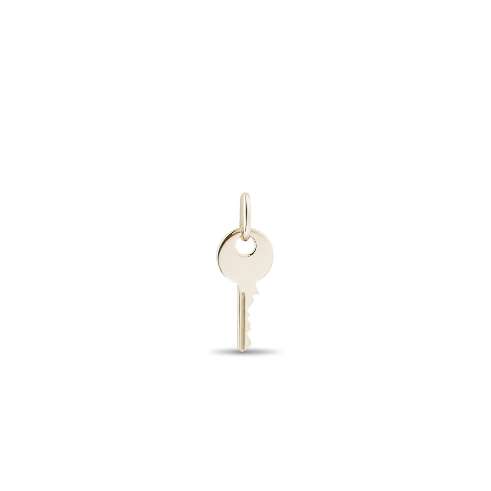 Minimalistický přívěsek klíček ze žlutého 14k zlata KLENOTA