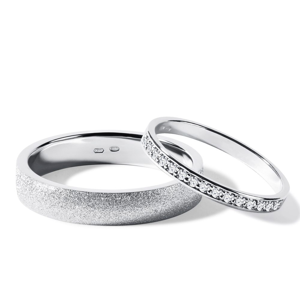 E-shop Diamantový a stardust snubní prsteny v bílém zlatě