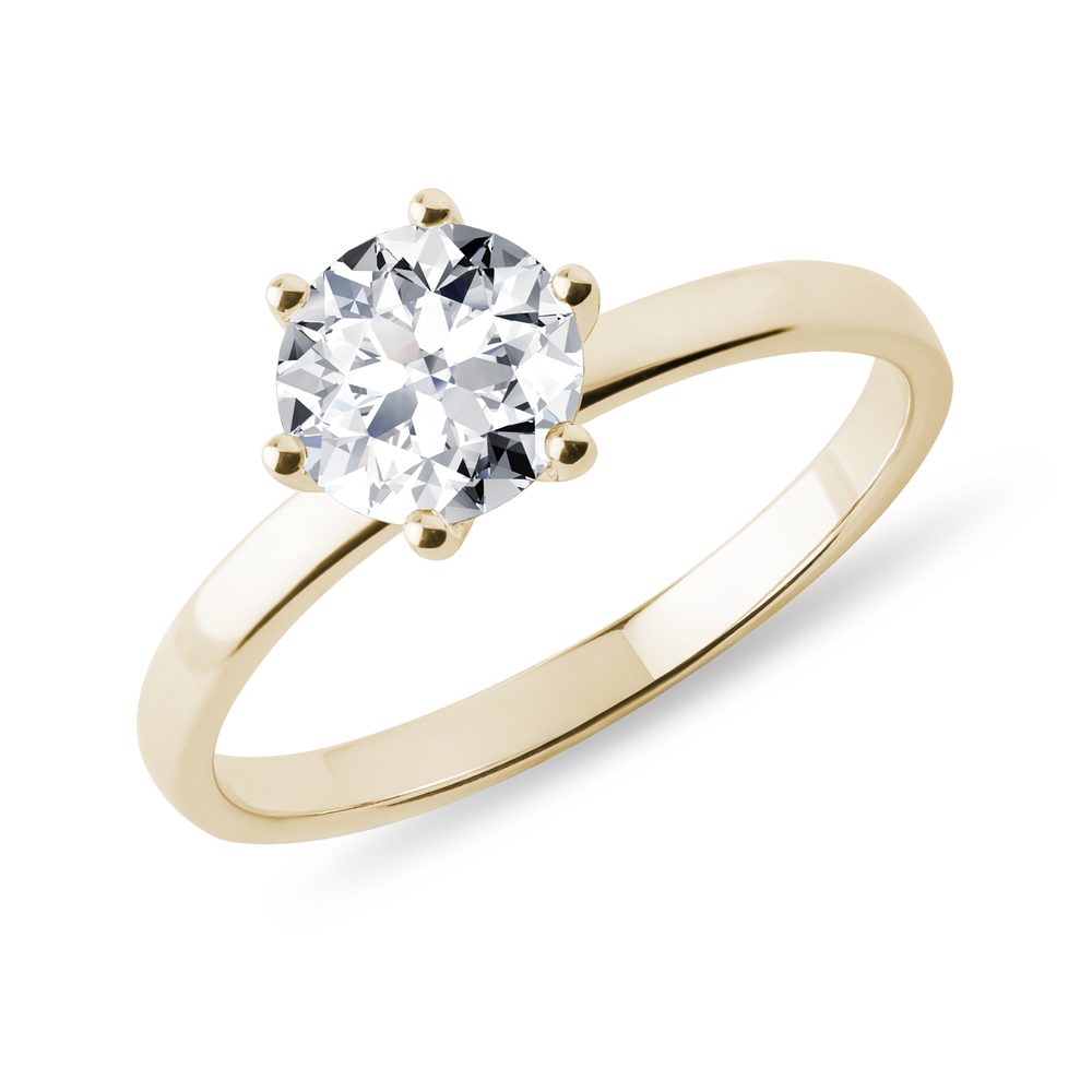 E-shop Zásnubní prsten s 1ct diamantem ve žlutém zlatě