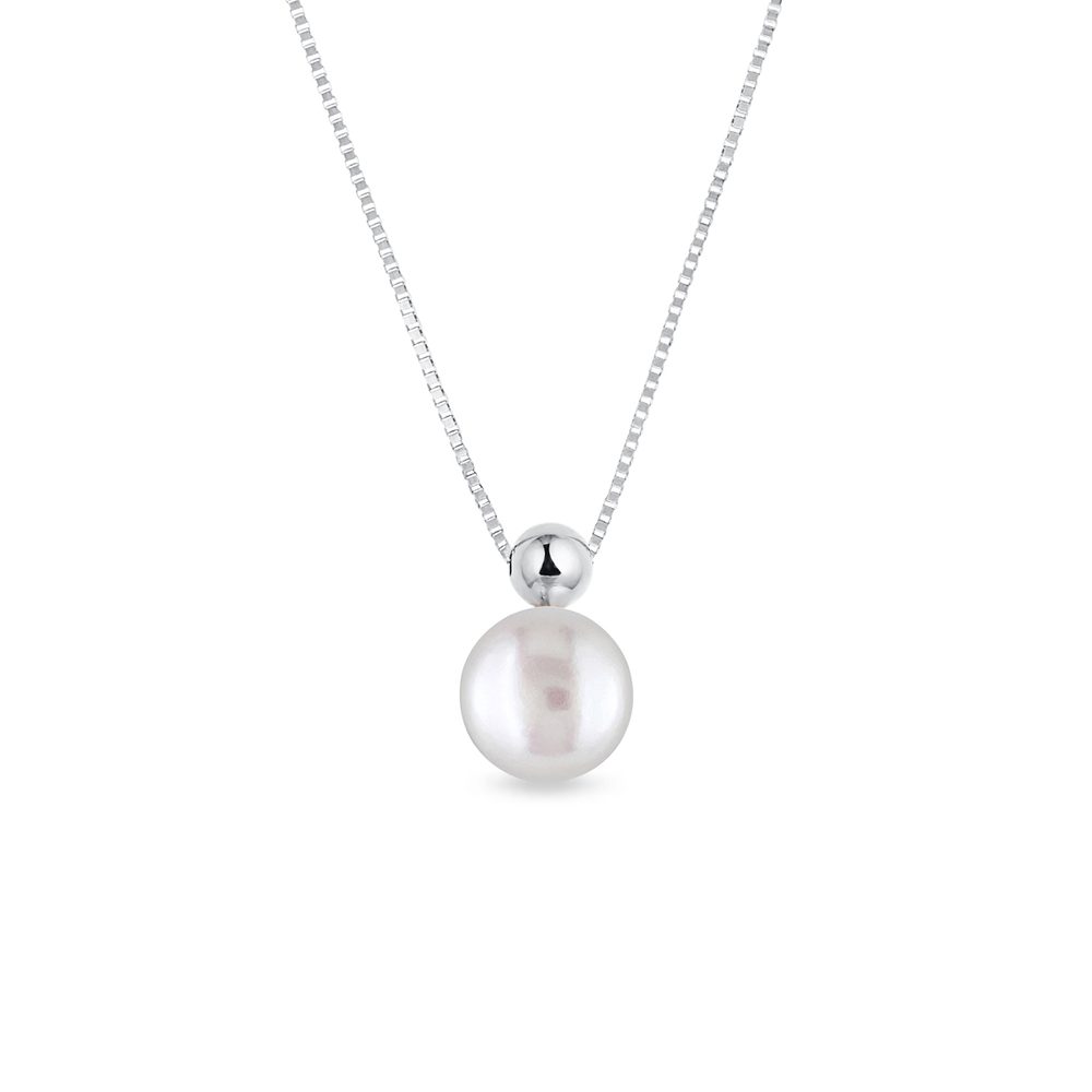 E-shop Náhrdelník s perlou v bílém zlatě