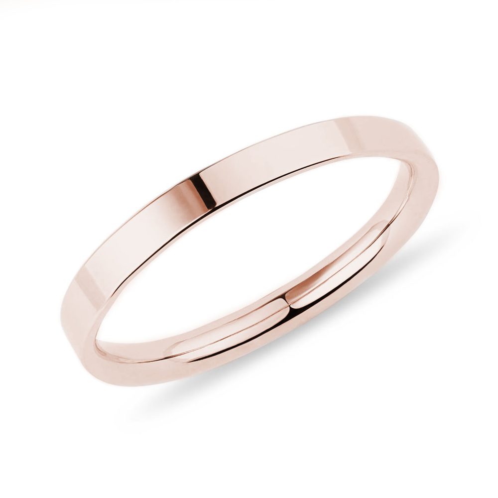 Dámský snubní prsten v růžovém zlatě KLENOTA