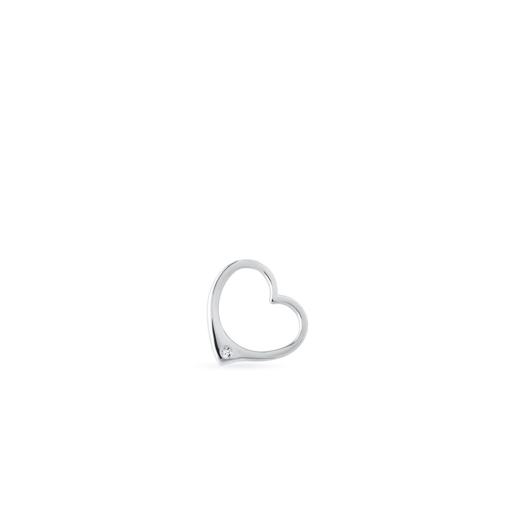 E-shop Přívěsek srdce z bílého zlata s diamantem