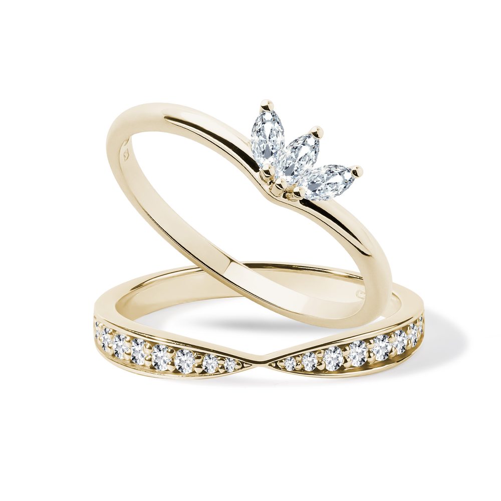 E-shop Sada zásnubního a snubního prstenu ve zlatě