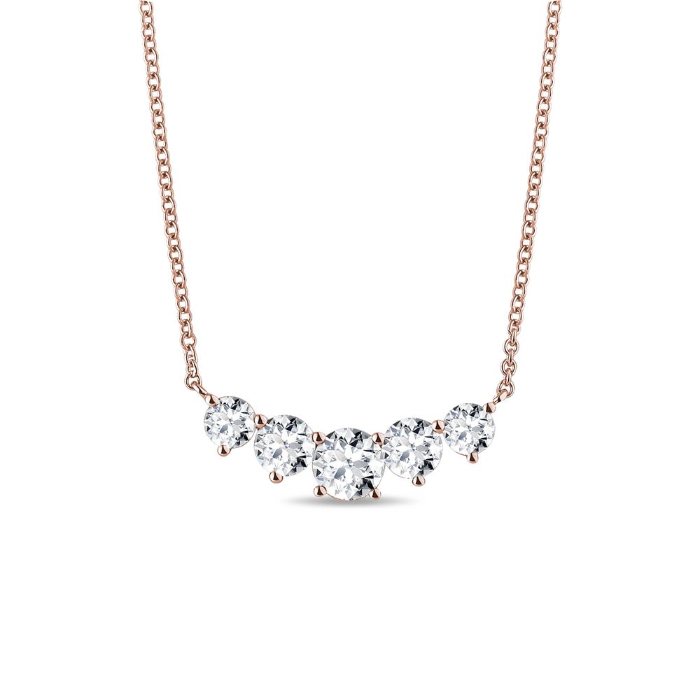 E-shop Luxusní diamantový náhrdelník v růžovém zlatě