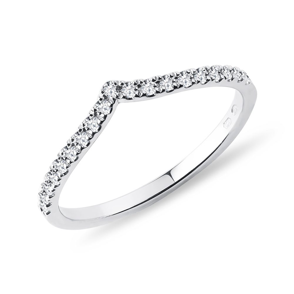E-shop Briliantový prsten chevron z bílého zlata