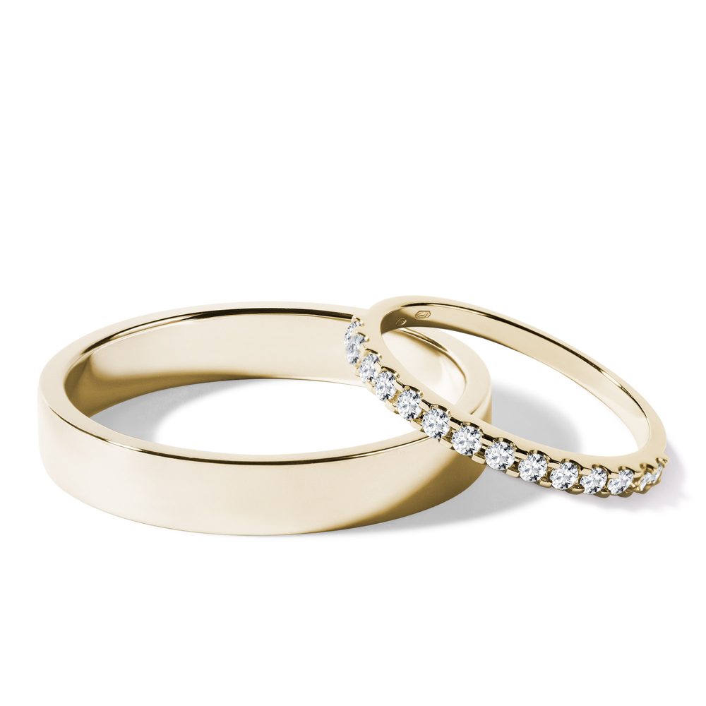 E-shop Half eternity a hladký snubní prsten ze zlata