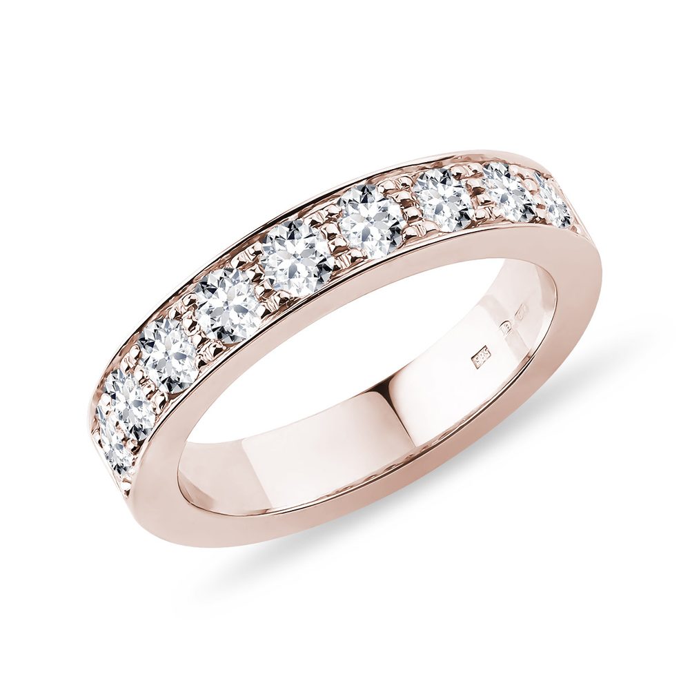 E-shop Luxusní prsten z růžového zlata s diamanty