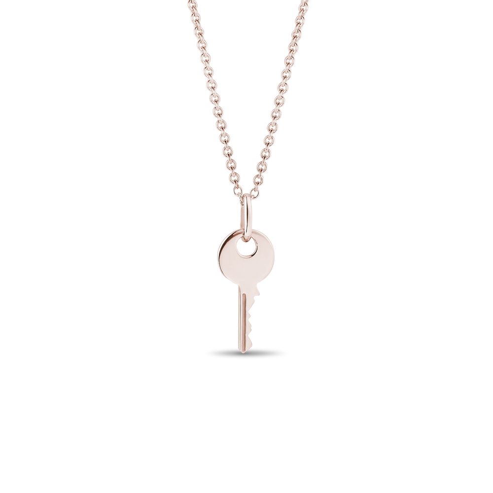 Přívěsek klíček z růžového zlata KLENOTA