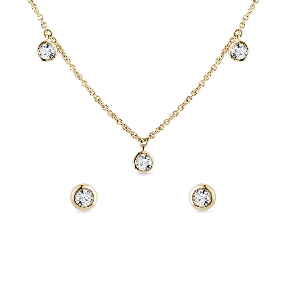 E-shop Bezel souprava šperků ze žlutého zlata s diamanty