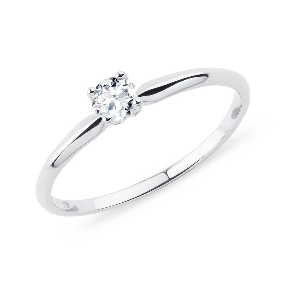 E-shop Zásnubní prsten s diamatem v bílém zlatě