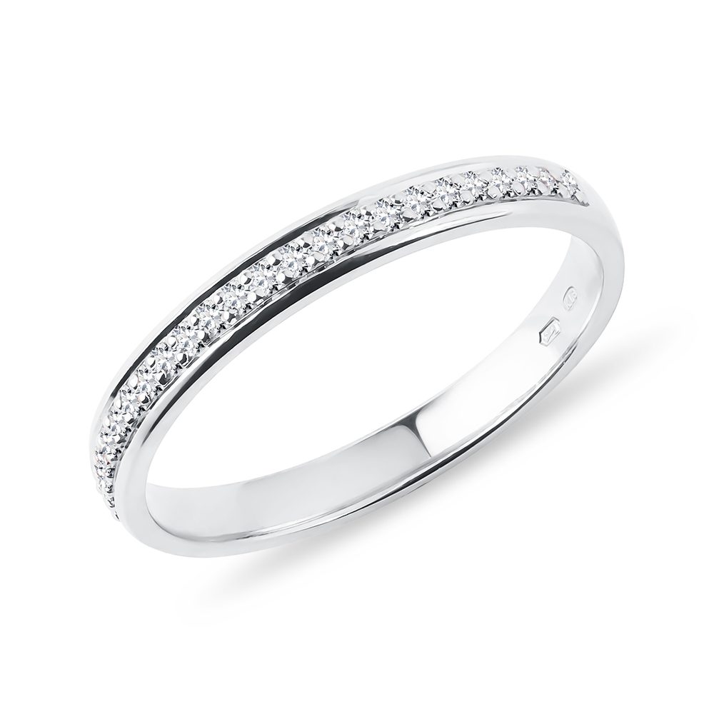 E-shop Snubní diamantový prsten z bílého zlata