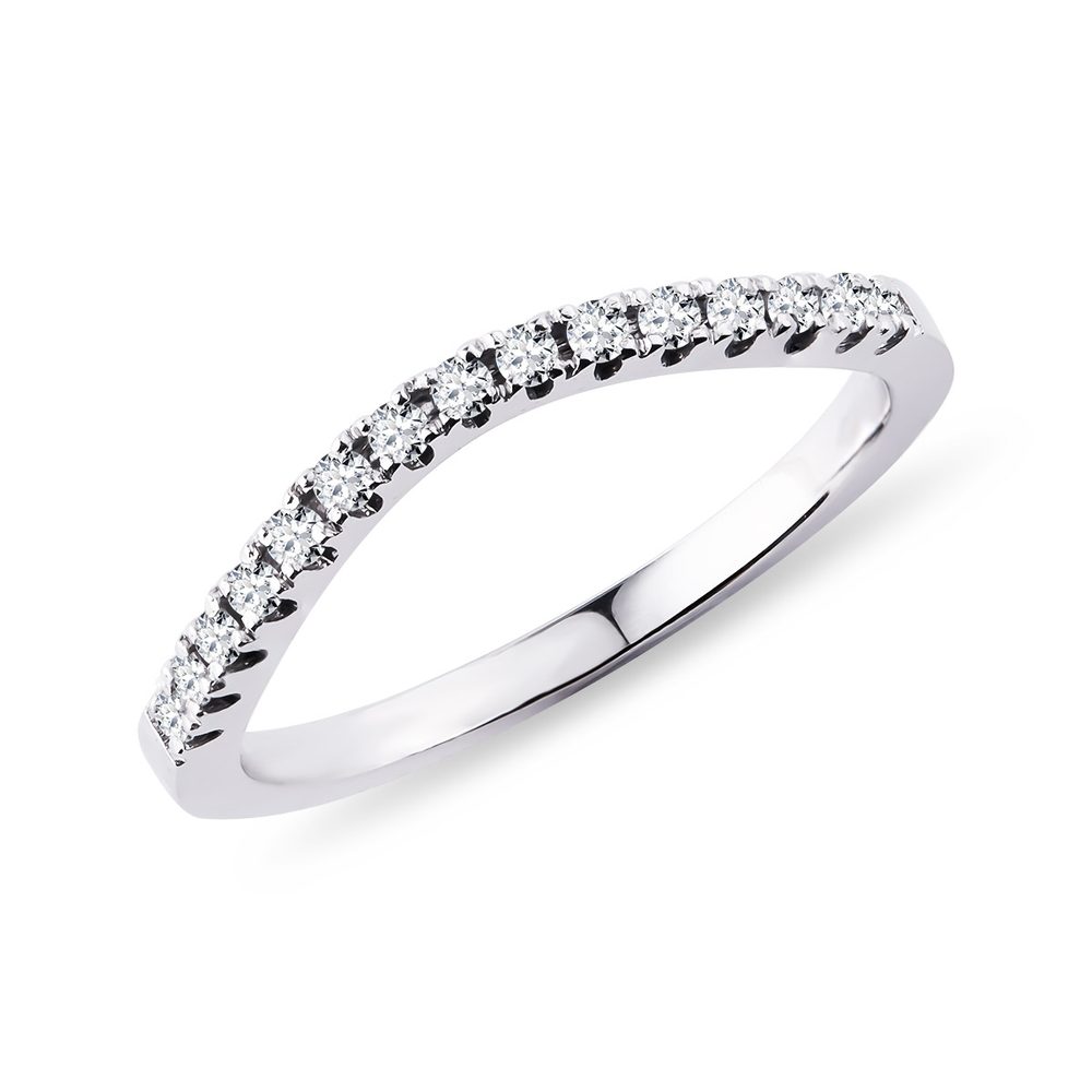 E-shop Briliantový snubní prsten z bílého 14k zlata