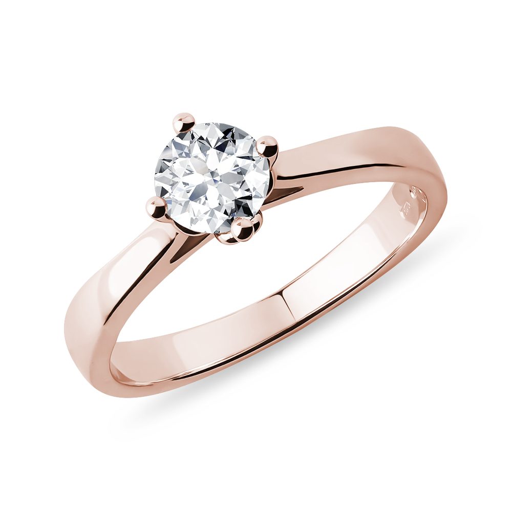 E-shop Zásnubní prsten z růžového 14k zlata s 0.5ct diamantem