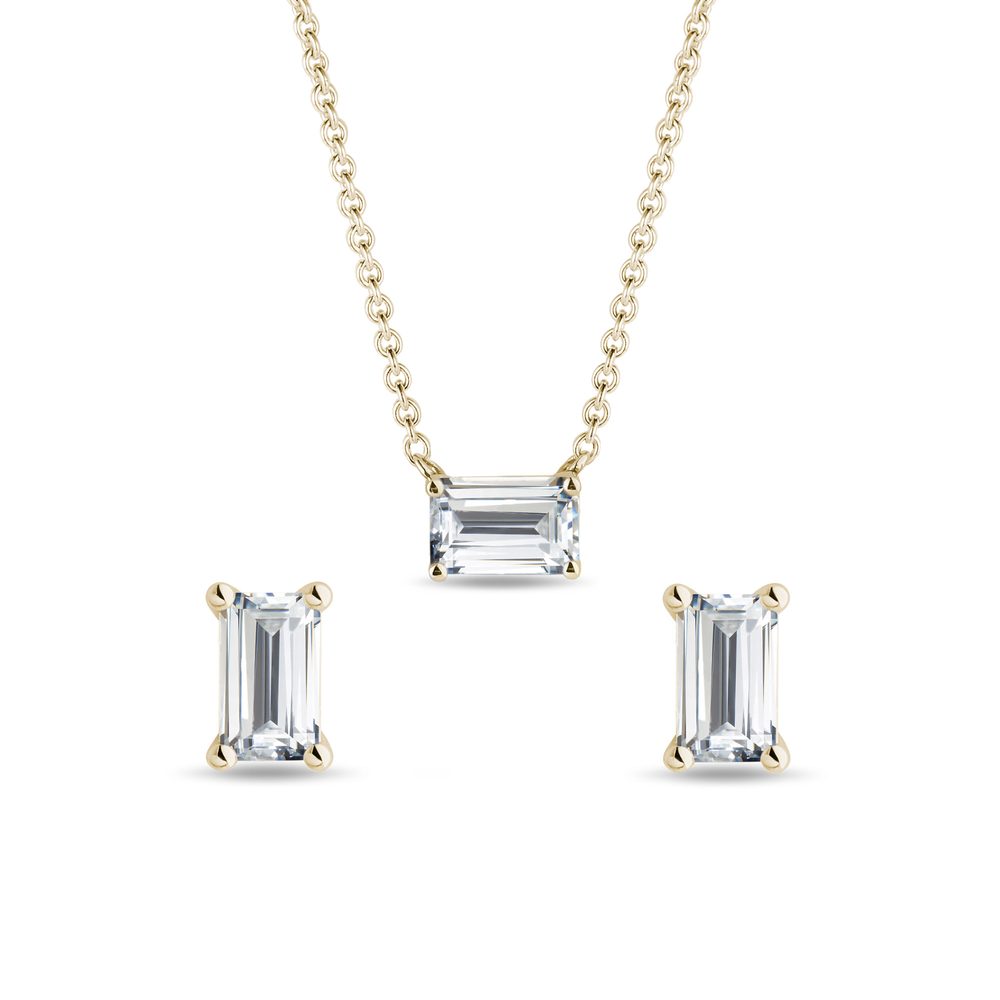 Sada šperků s emerald diamanty ve žlutém zlatě KLENOTA