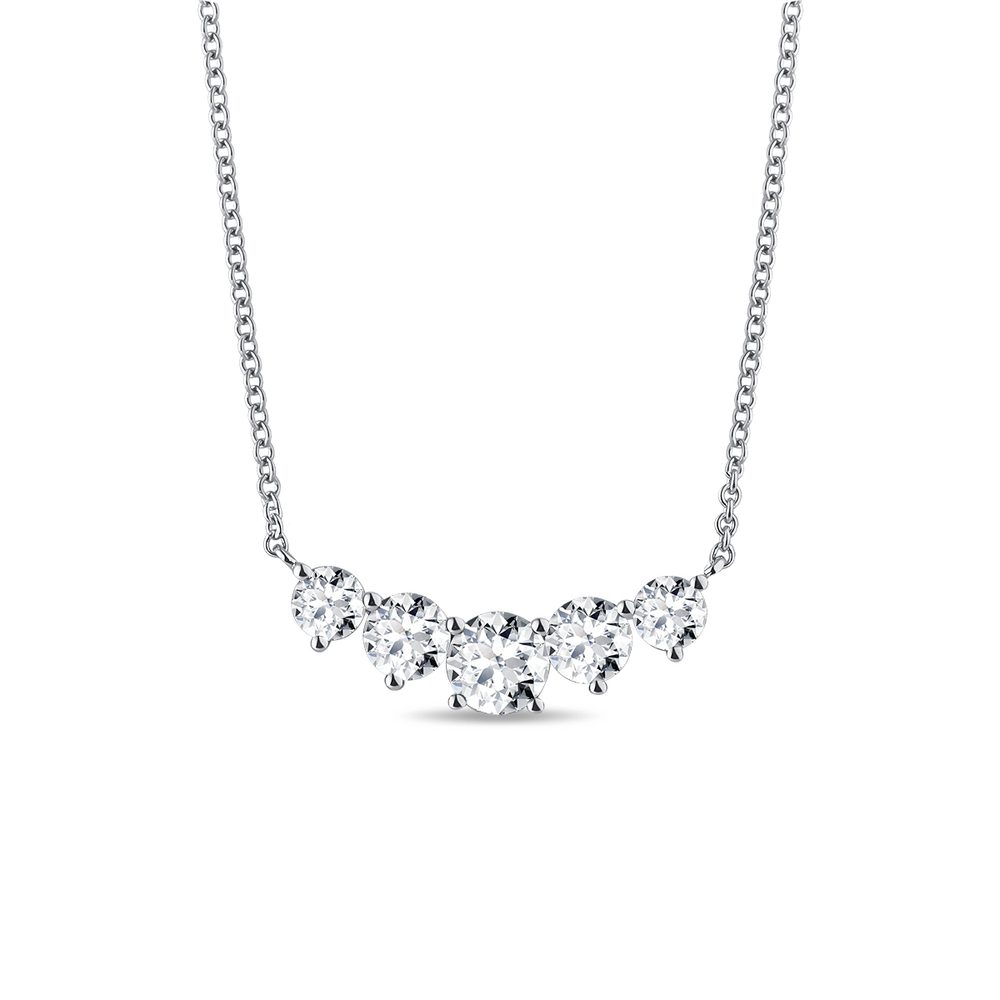E-shop Diamantový náhrdelník z bílého 14k zlata