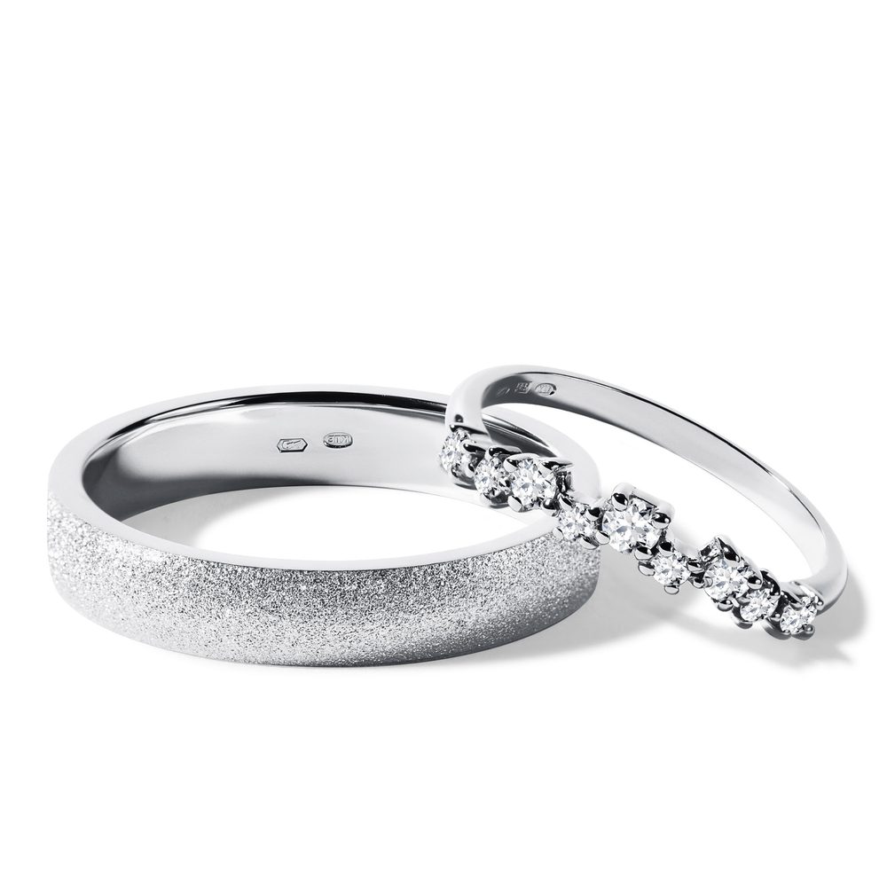E-shop Moderní snubní prsteny z bílého zlata