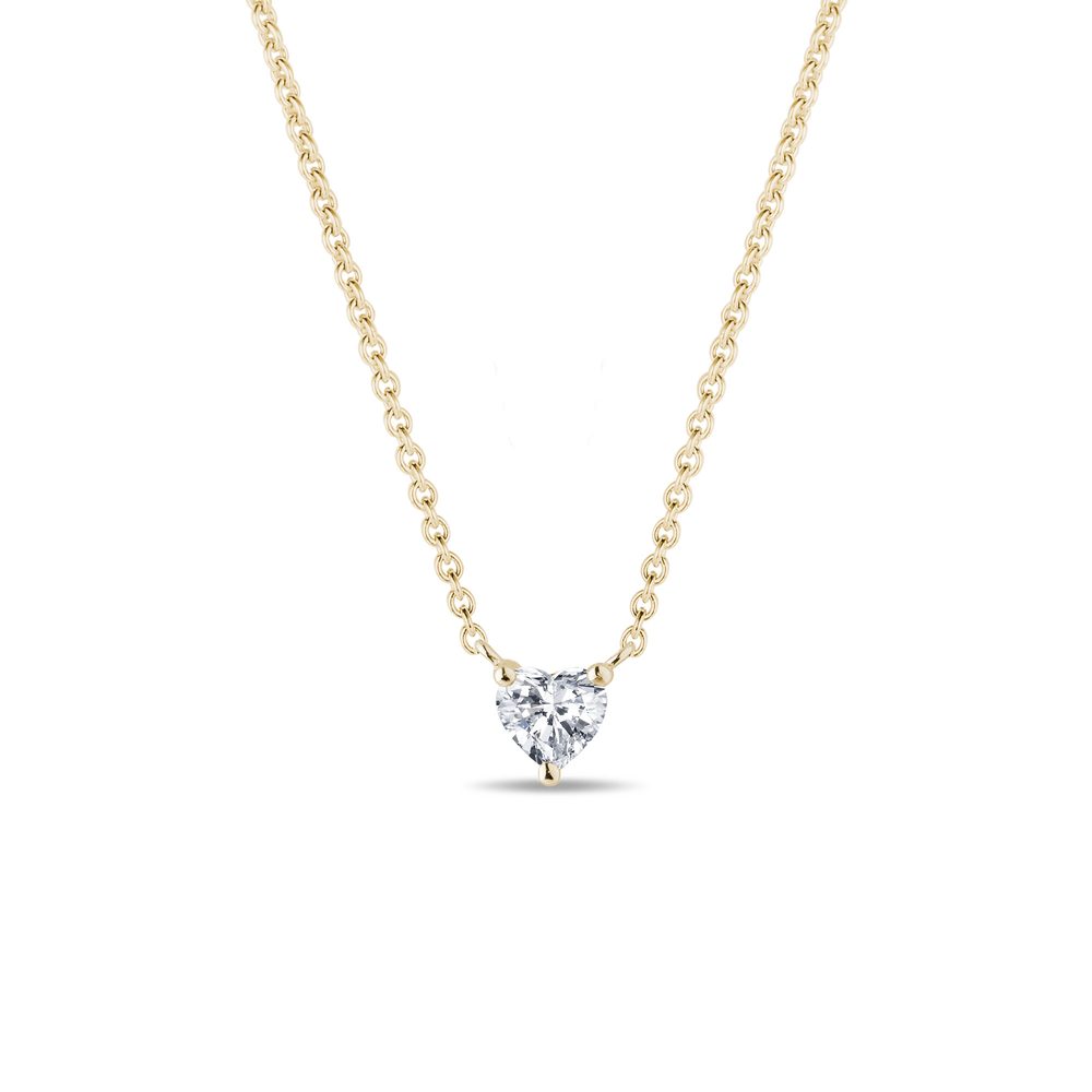 E-shop Náhrdelník s diamantem ve tvaru srdce ve zlatě