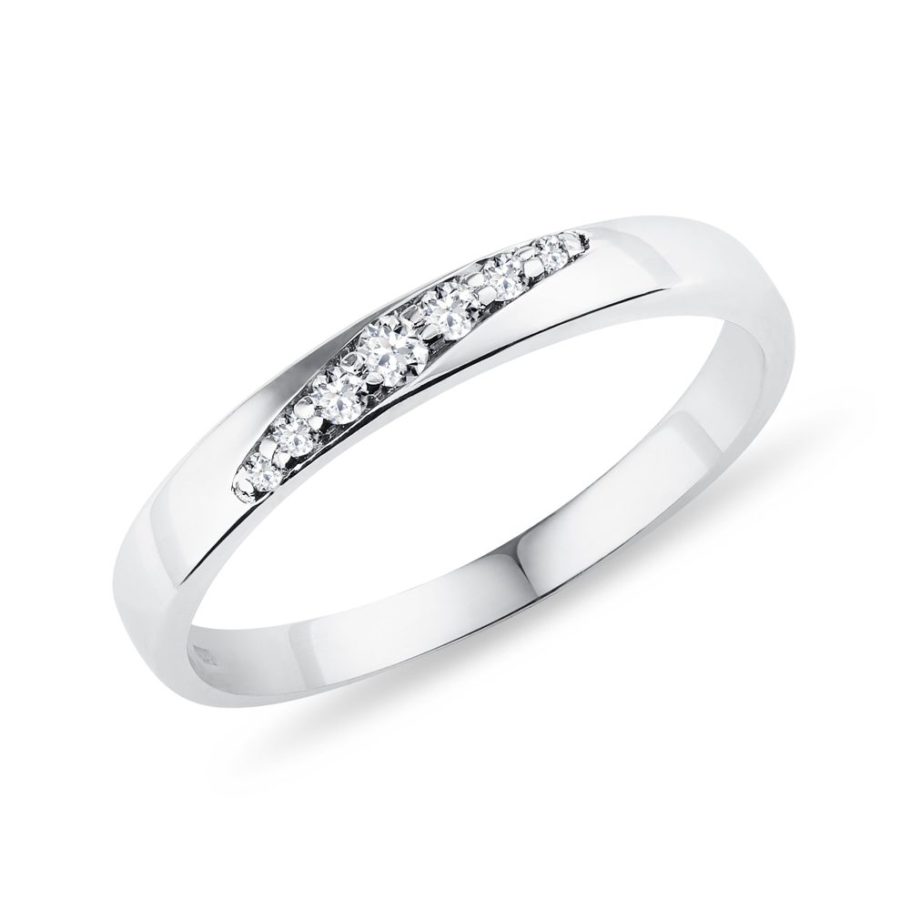 Dámský diamantový prsten z bílého zlata KLENOTA