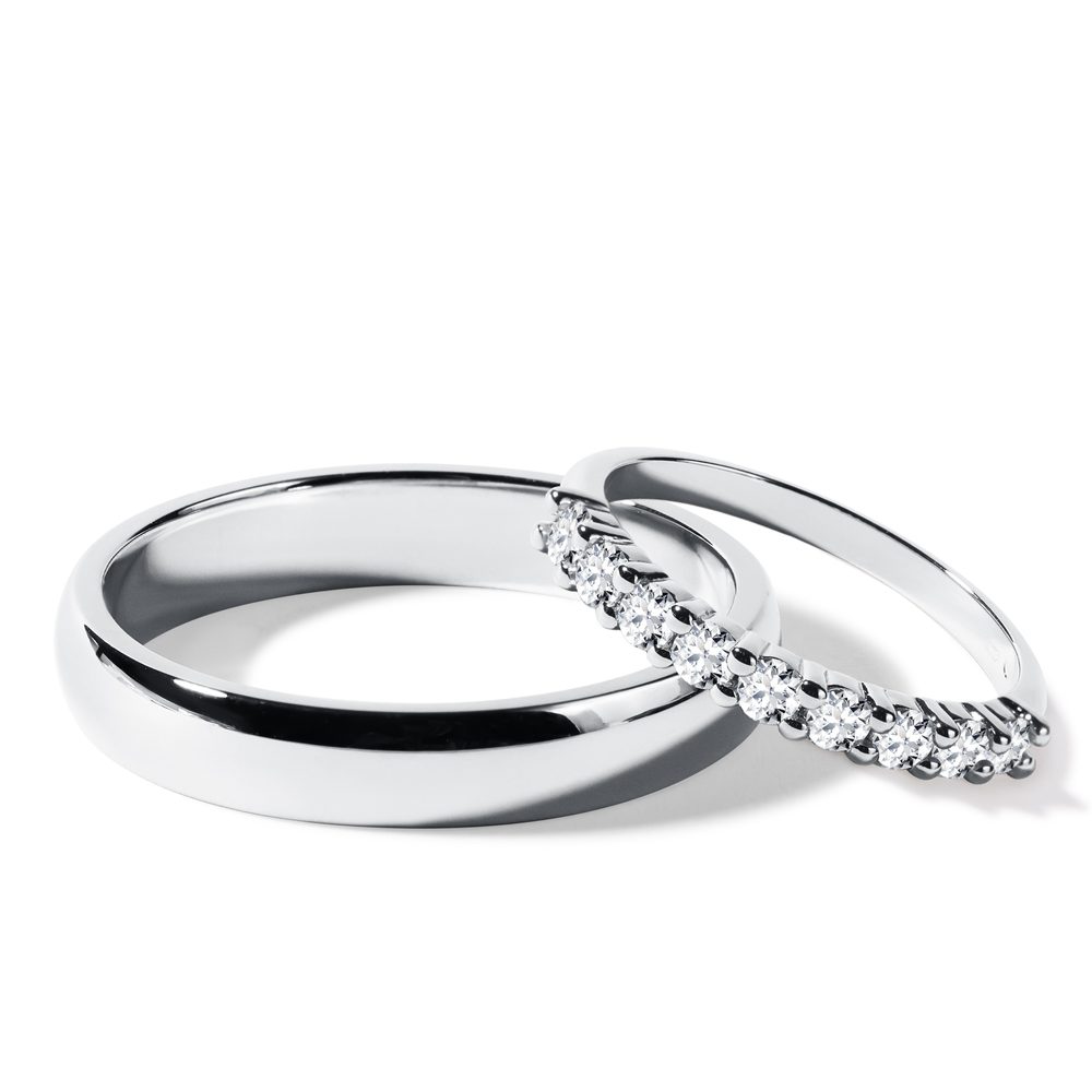 E-shop Souprava snubních prstenů s diamanty v bílém zlatě