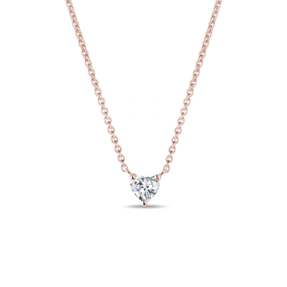 E-shop Diamantový náhrdelník srdce v růžovém zlatě