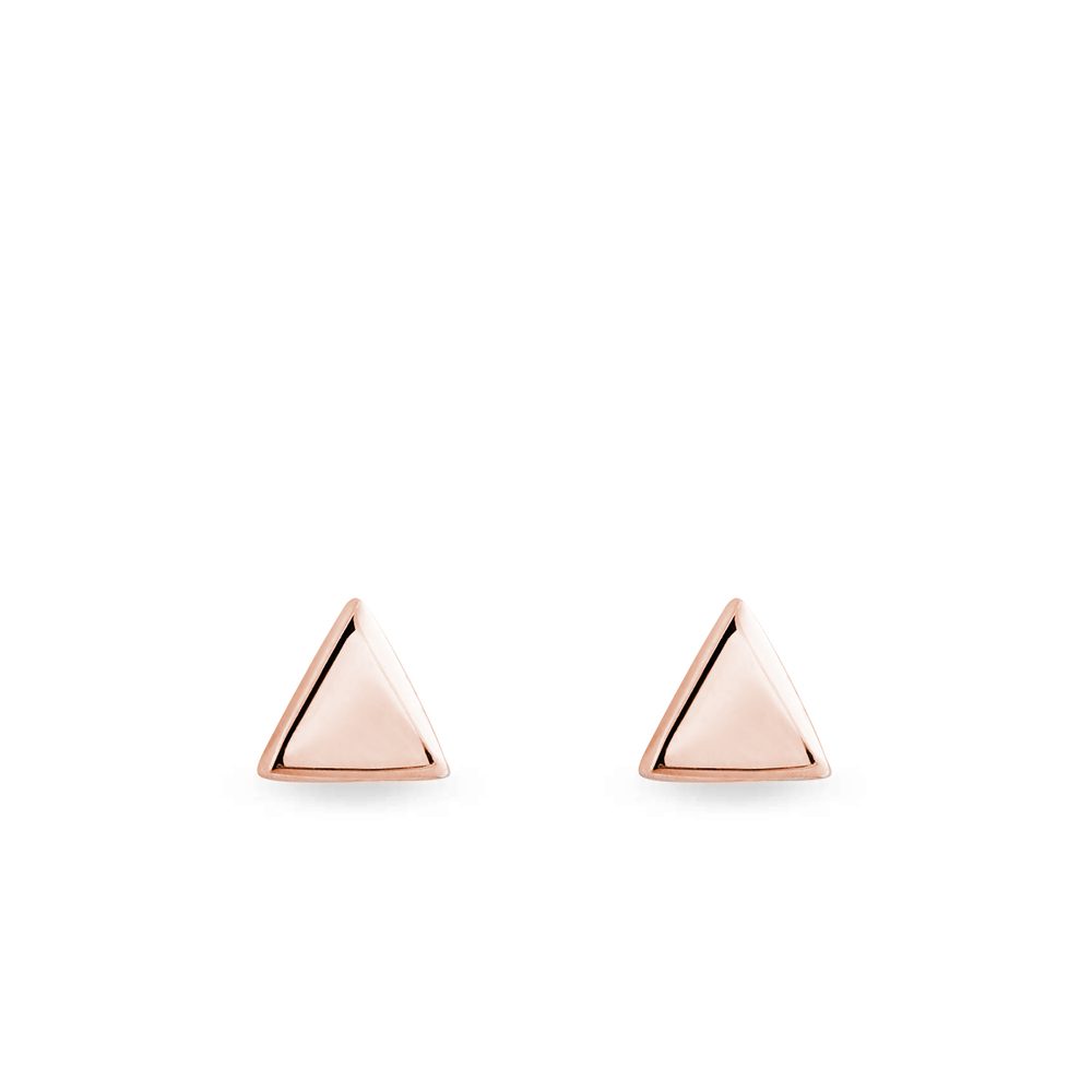 E-shop Náušnice ve tvaru trojúhelníků z růžového zlata