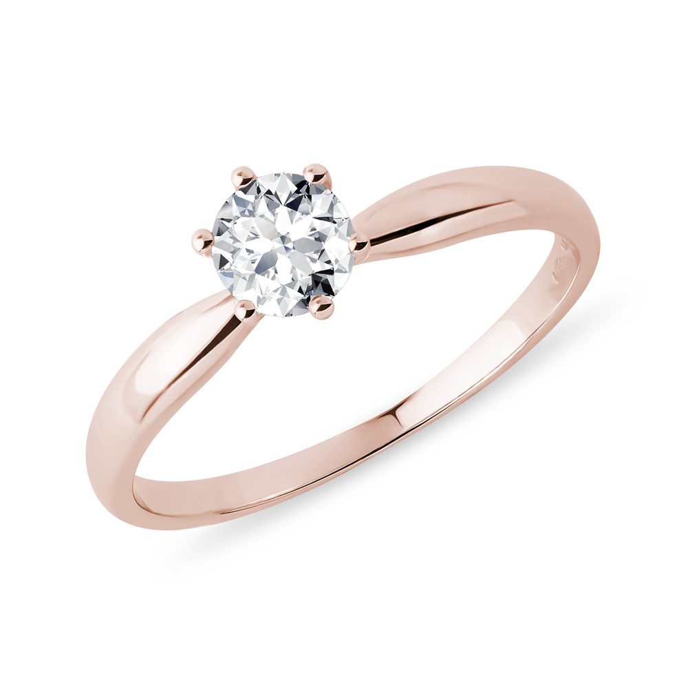 E-shop Briliantový zásnubní prsten v růžovém zlatě