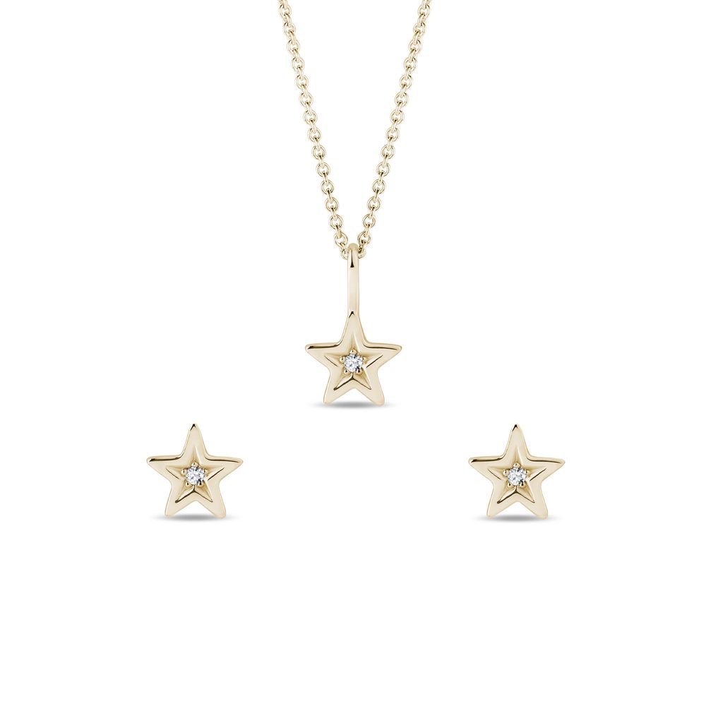 E-shop Sada šperků ve tvaru hvězdy s diamanty ve zlatě