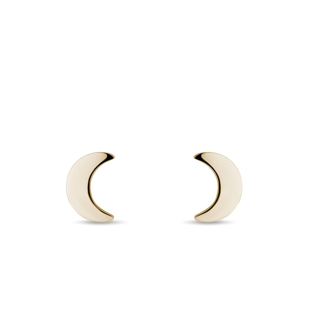 Zlaté náušnice ve tvaru měsíce KLENOTA