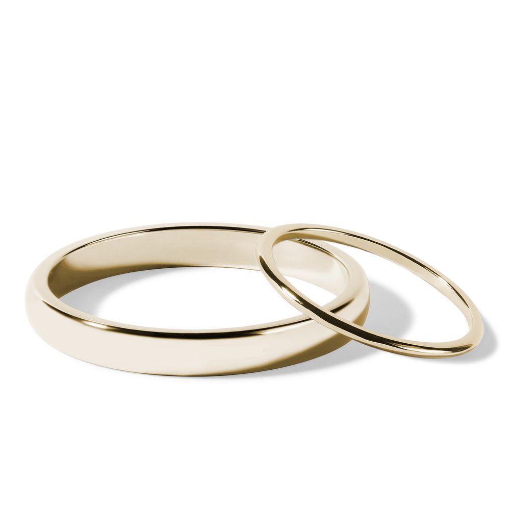 E-shop Minimalistická sada snubních prstenů ve žlutém zlatě
