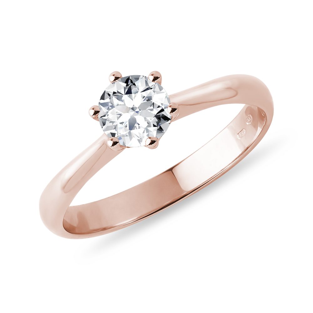 E-shop Zásnubní prsten 0.5 ct růžové 14k zlato