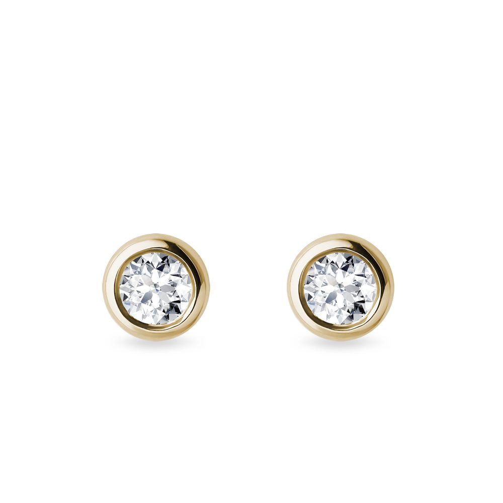 E-shop Zlaté bezel pecky s 3,5mm diamanty