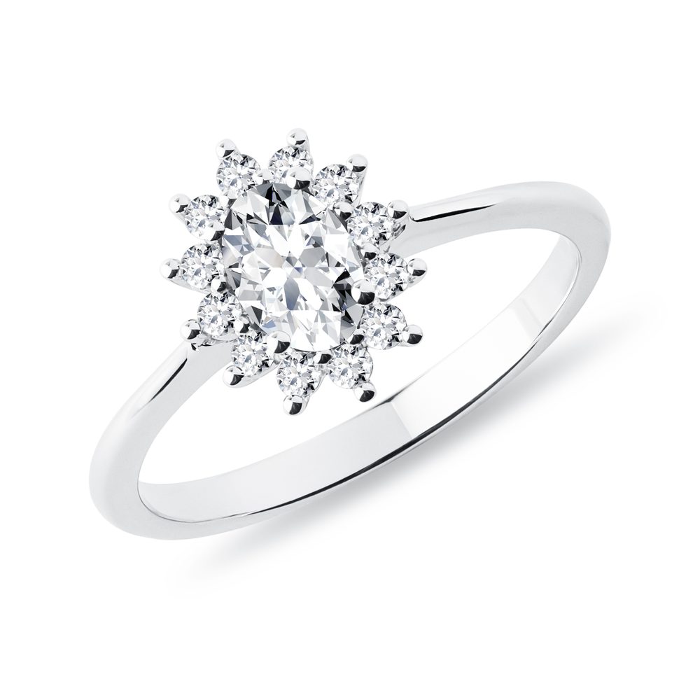 Luxusní prsten Kate s diamanty v bílém zlatě KLENOTA