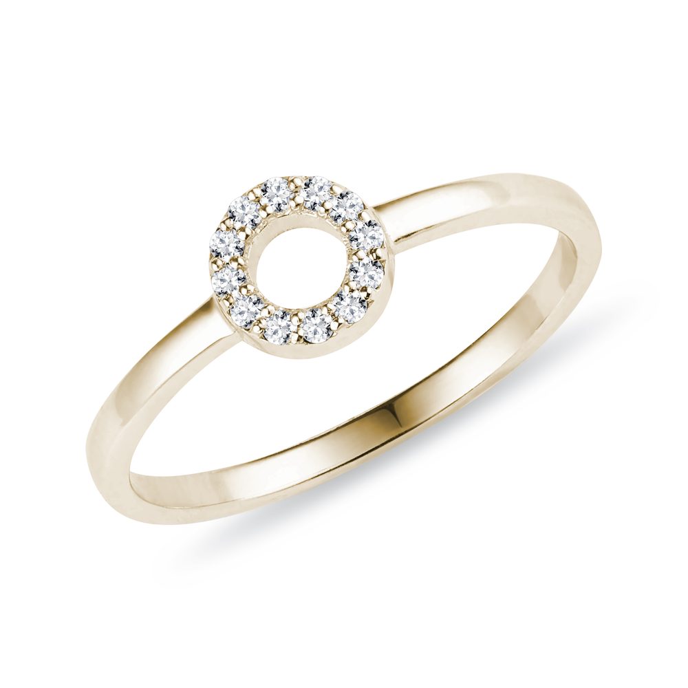 E-shop Minimalistický diamantový prsten ze žlutého zlata