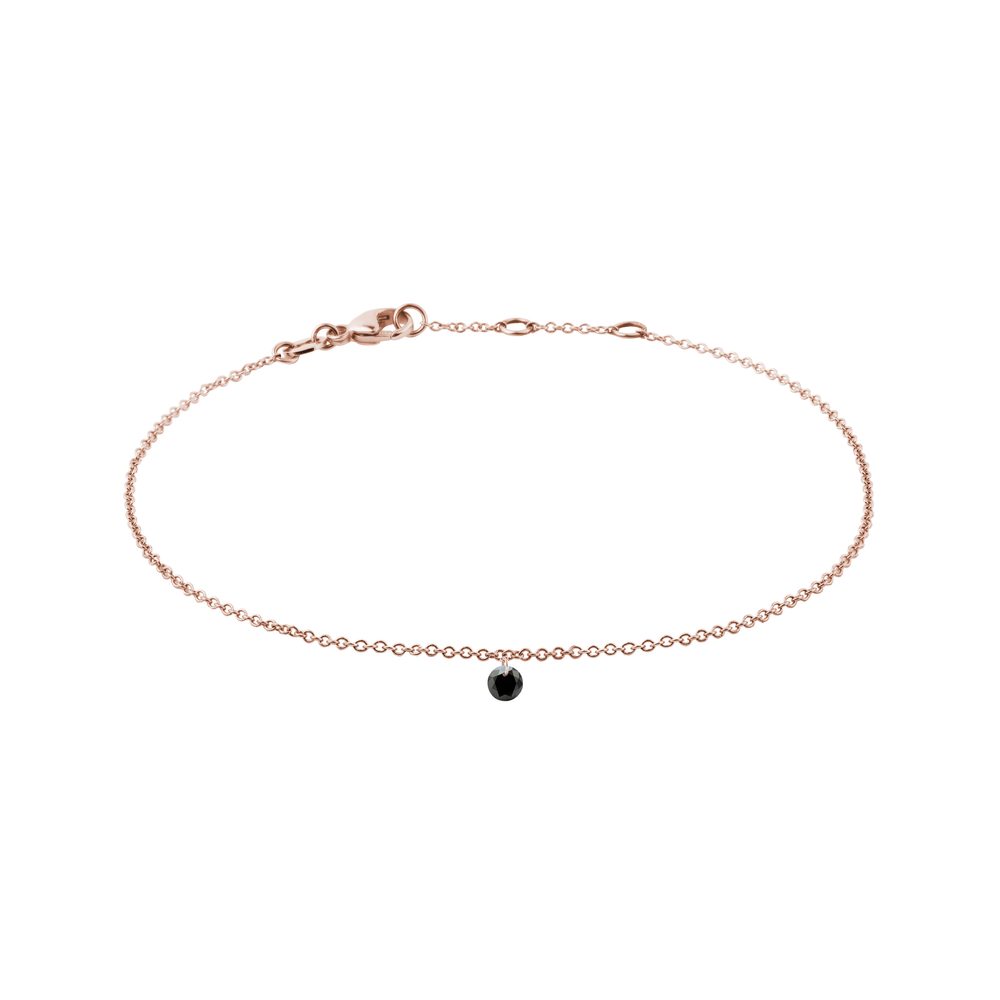 Roségoldenes Armband mit schwarzen Diamanten KLENOTA