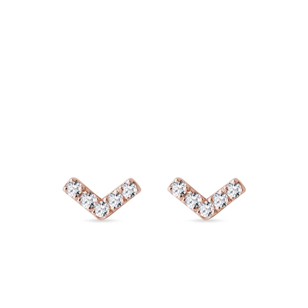 Diamantové náušnice z růžového zlata KLENOTA
