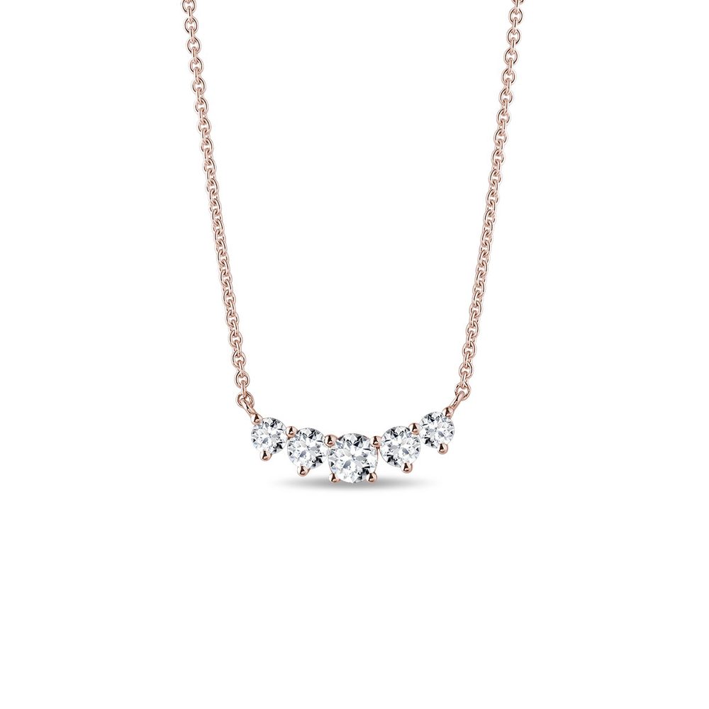 E-shop Luxusní náhrdelník s diamanty v růžovém zlatě