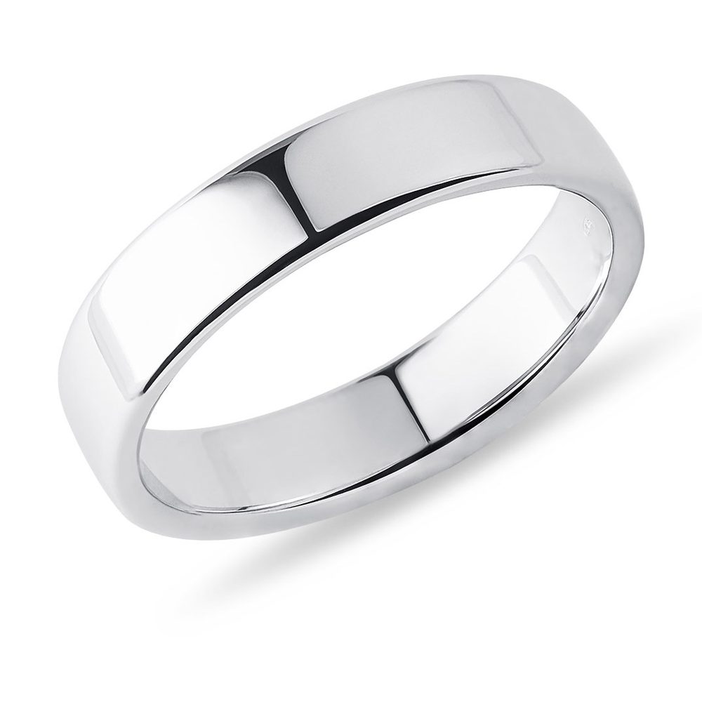 E-shop Moderní prsten z bílého 14k zlata pro muže