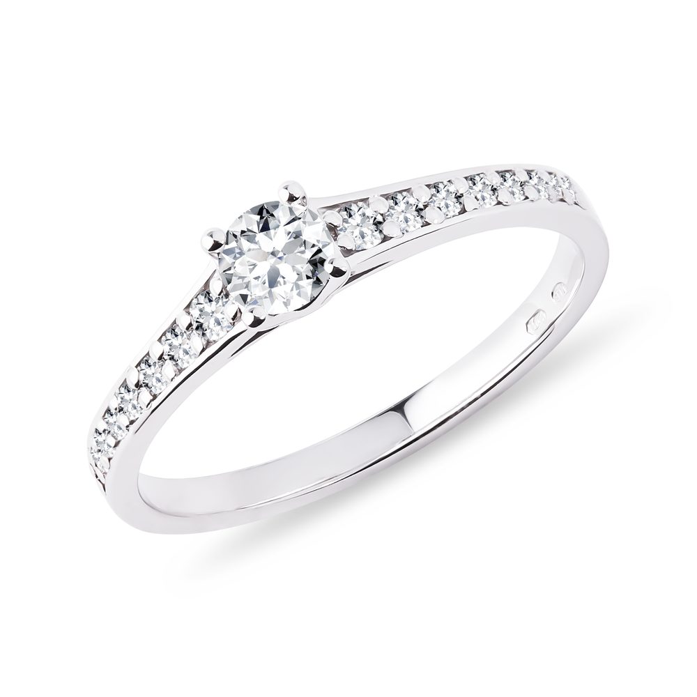 E-shop Briliantový prsten v bílém 14k zlatě